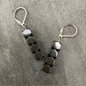 New Hematite Beaded Drop Earrings